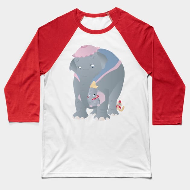 Mrs. Jumbo & Dumbo Baseball T-Shirt by Lydilena